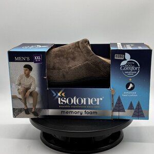 Isotoner Men's Memory Foam Cushioned Eco Comfort Slippers XXL - 2XL Pebble